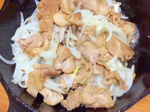 茹で玉ねぎ豚肉こまぎれ乗せ